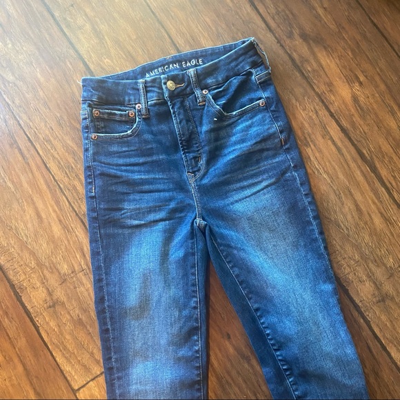 New AE Lu(x)e Super High-Waisted Jegging Blue Jeans 2 - Picture 5 of 7